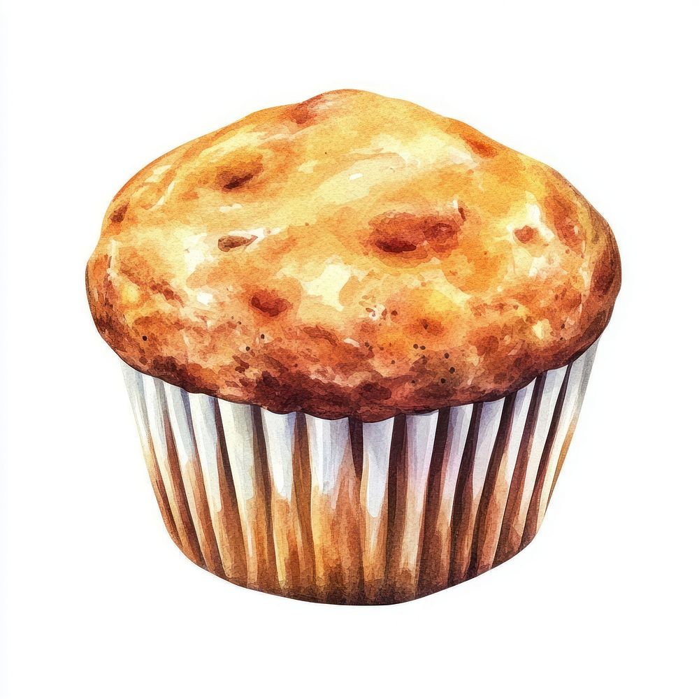 Muffin dessert illustration watercolor.