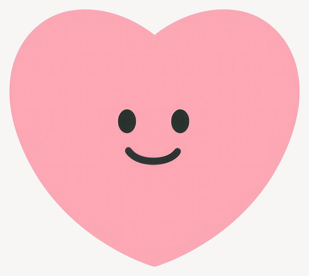 Pink heart smile emoji cute vector