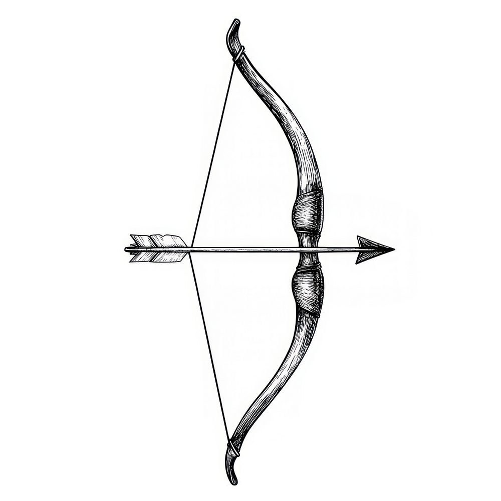 Arrow and bow archery black white.