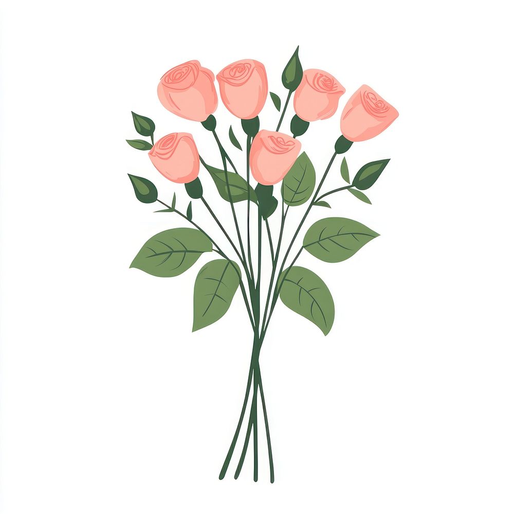 Rose bouquet roses illustration flower.