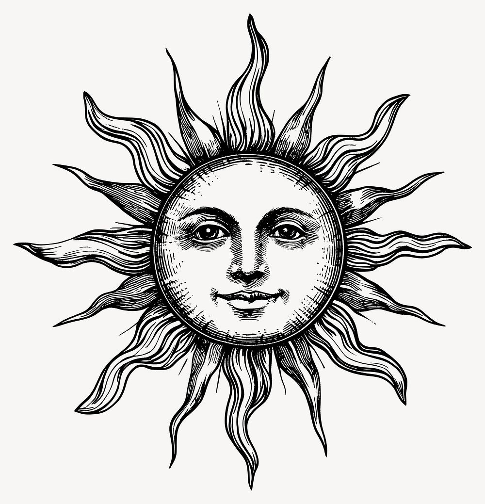 Sun drawing art illustration vector