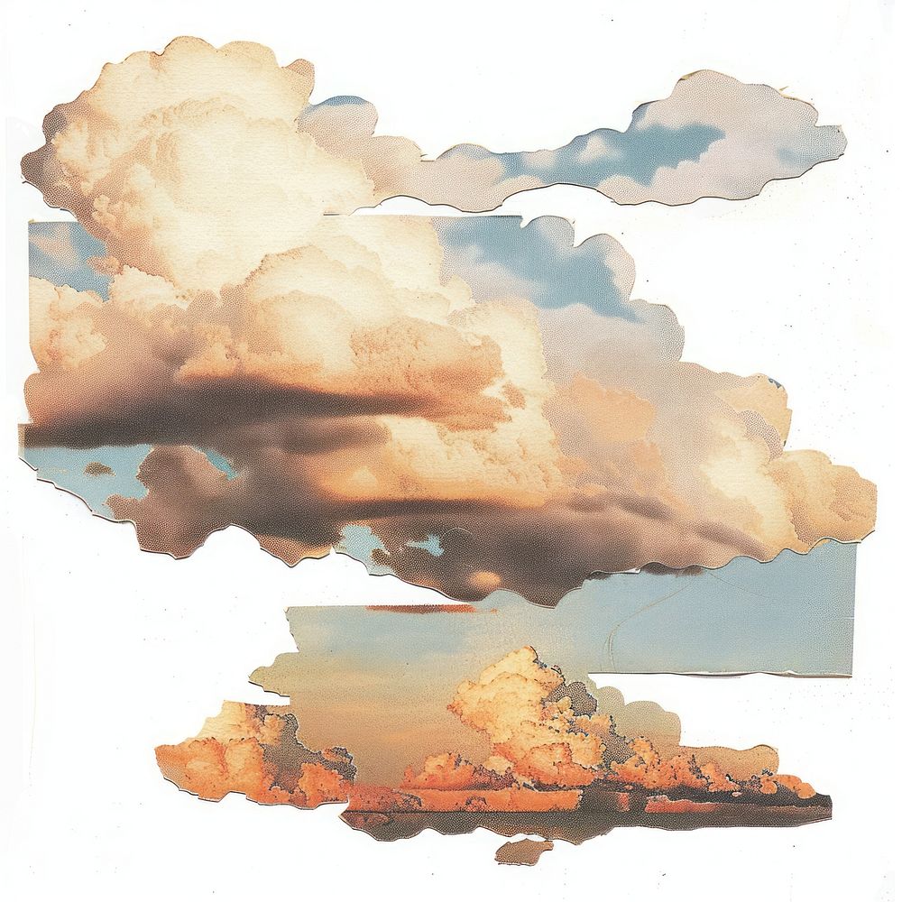 Cloud collage cutouts clouds sky art.