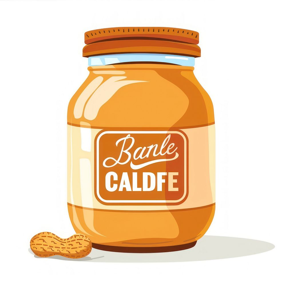 A jar of peanut butter illustration food ketchup.