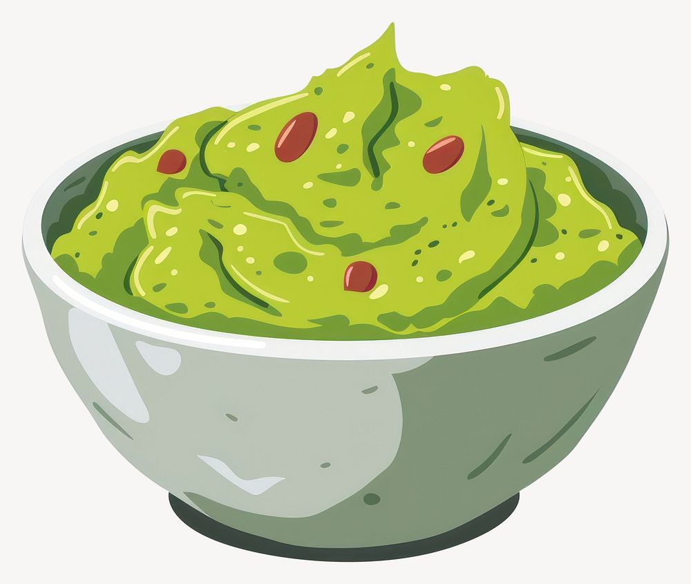 Guacamole illustration food bowl vector