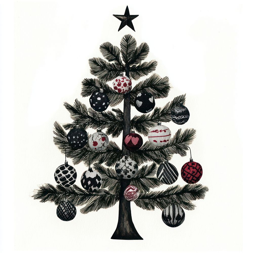 Christmas christmas tree illustration.