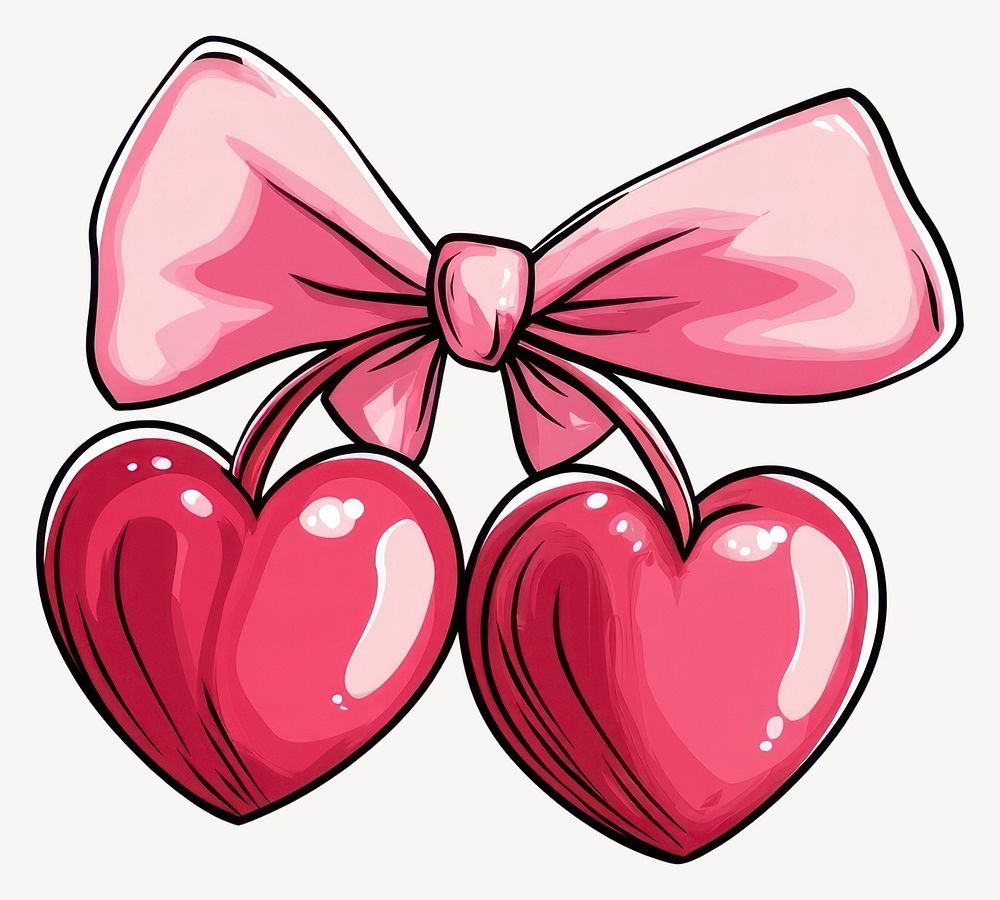 pair-red-heart-shaped-earrings-free-vector-rawpixel