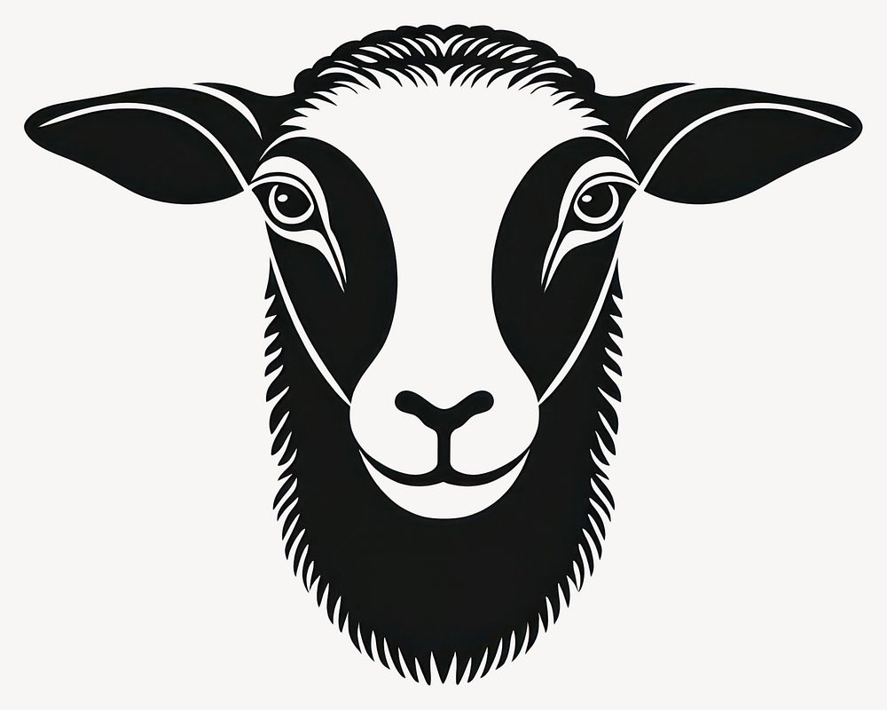 Sheep face linear sheep illustration animal vector