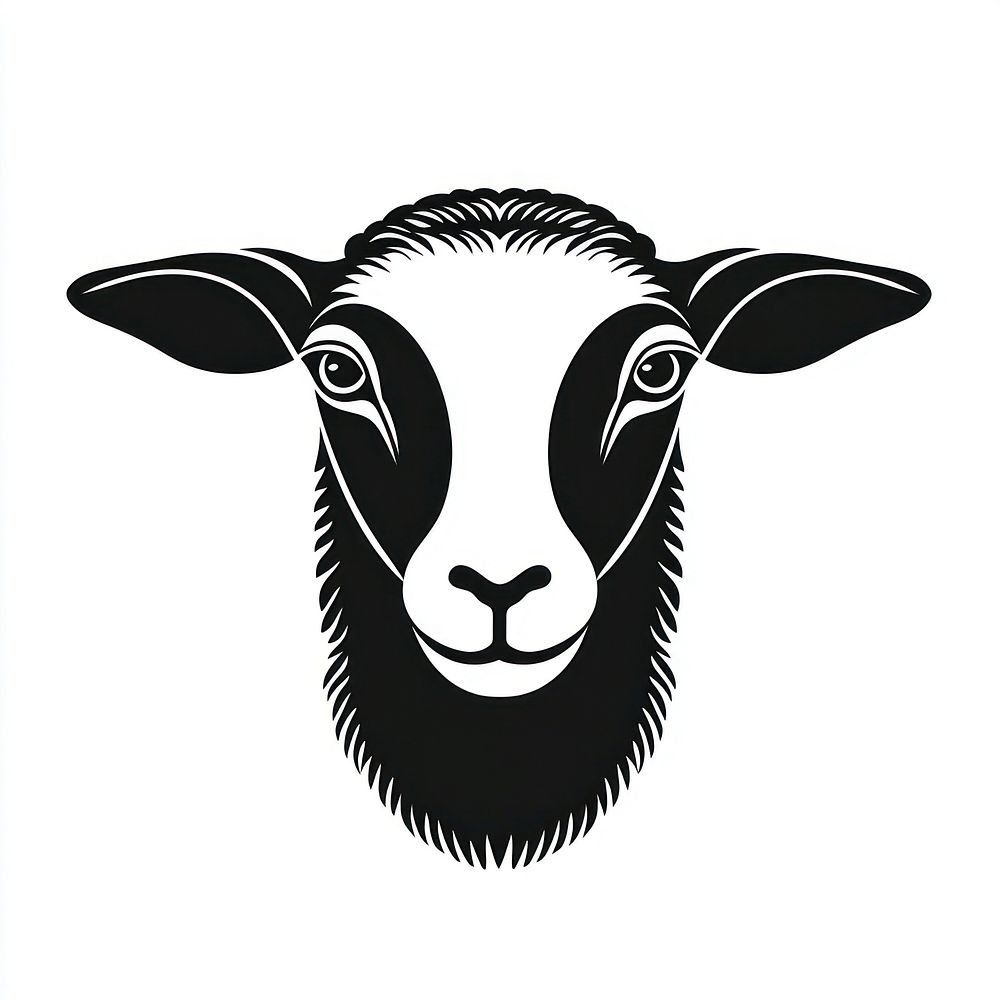 Sheep face linear sheep illustration animal.