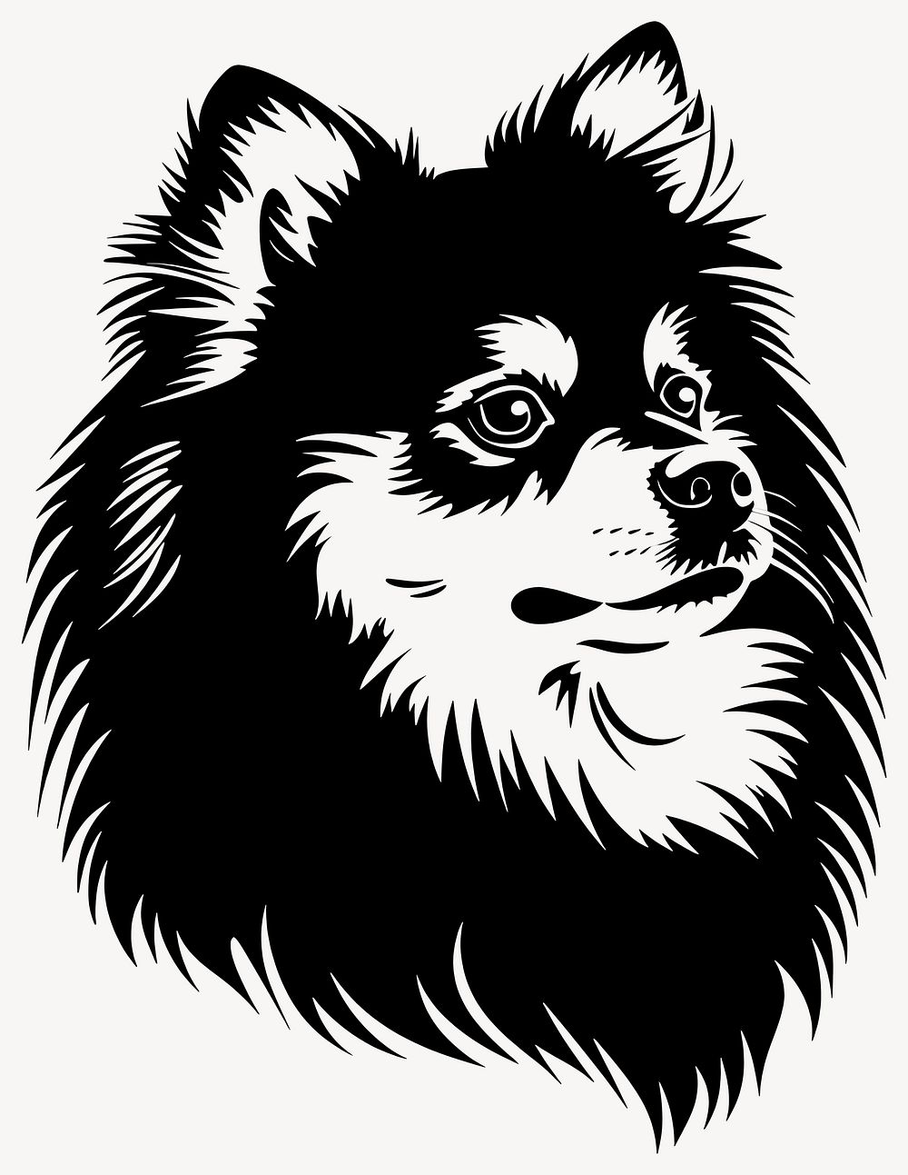 Collection portrait Pomeranian dog animal art illustration vector