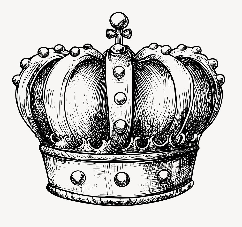 Crown black white style vector