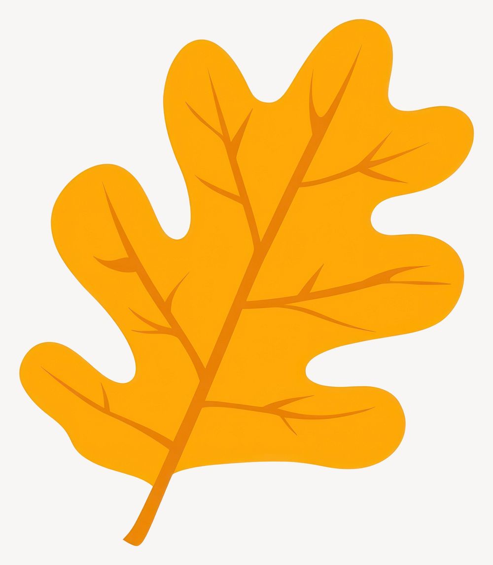 yellow-rounded-oak-leaf-illustration-free-vector-rawpixel