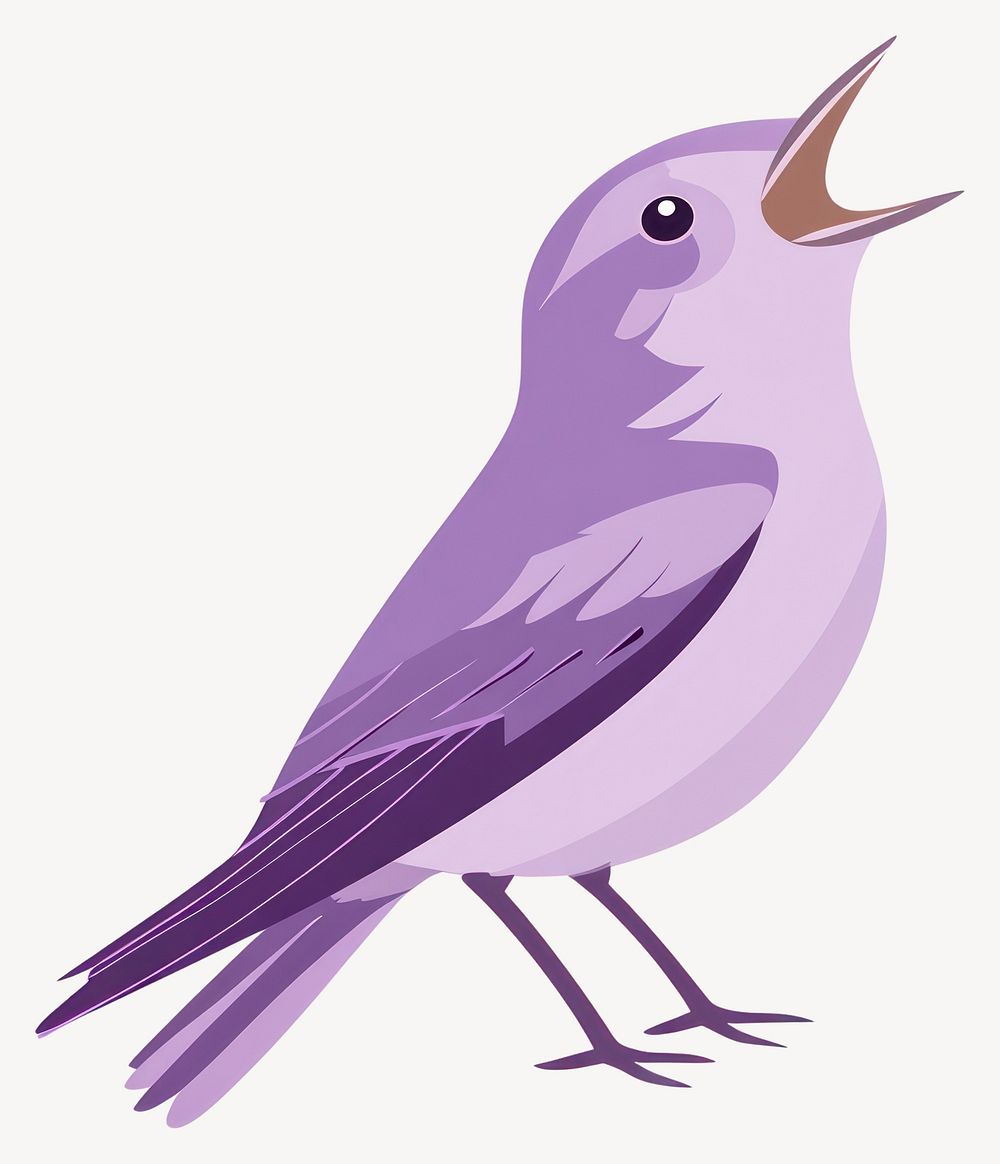 Lavender Lark Singing illustration singing bird vector