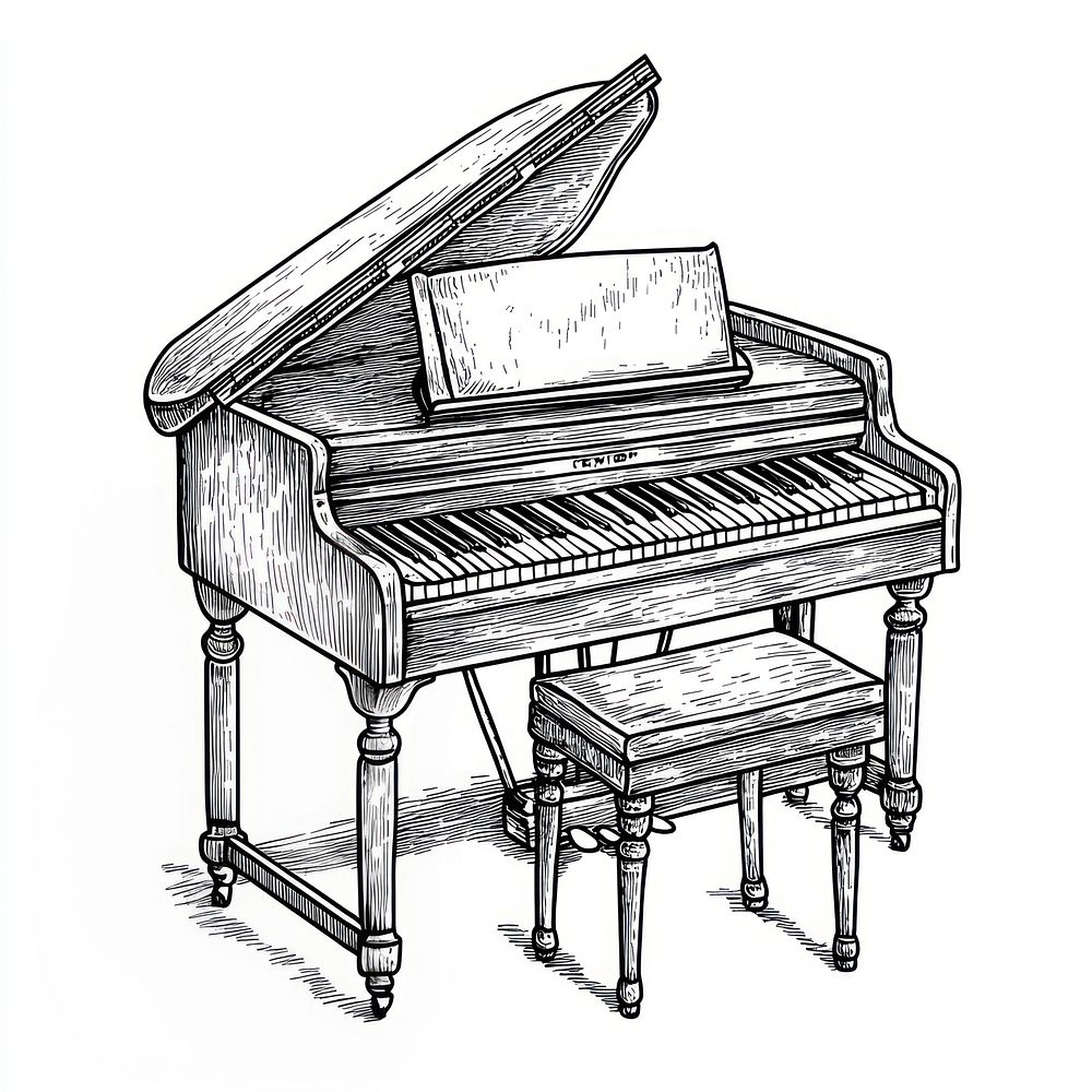 Piano piano illustration instrument.