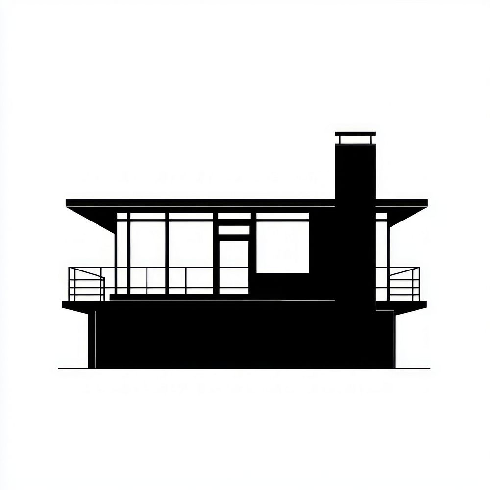 Modern house illustration silhouette architectural.