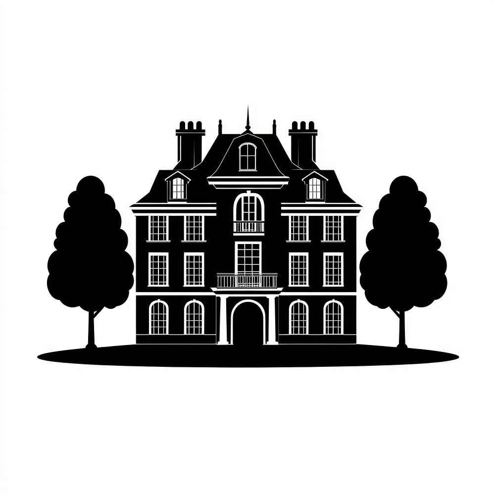 French chateau silhouette architecture building.