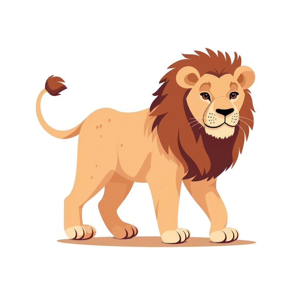 Lion walking illustration wildlife animal.