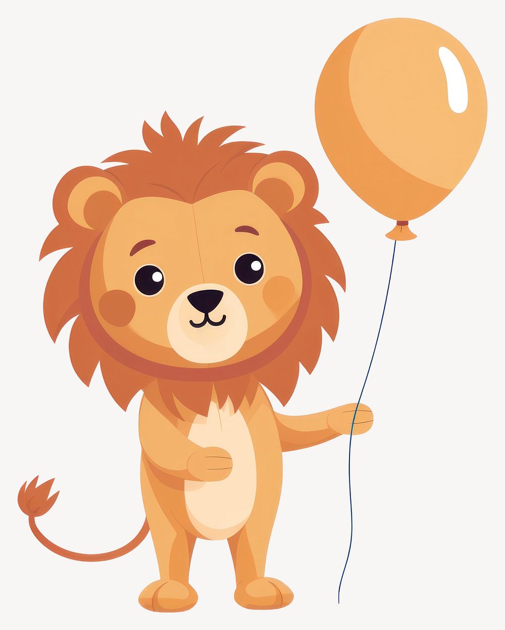 Lion holding balloon illustration animal cute vector