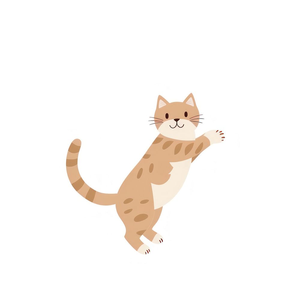 Cat jumping illustration cartoon cute.