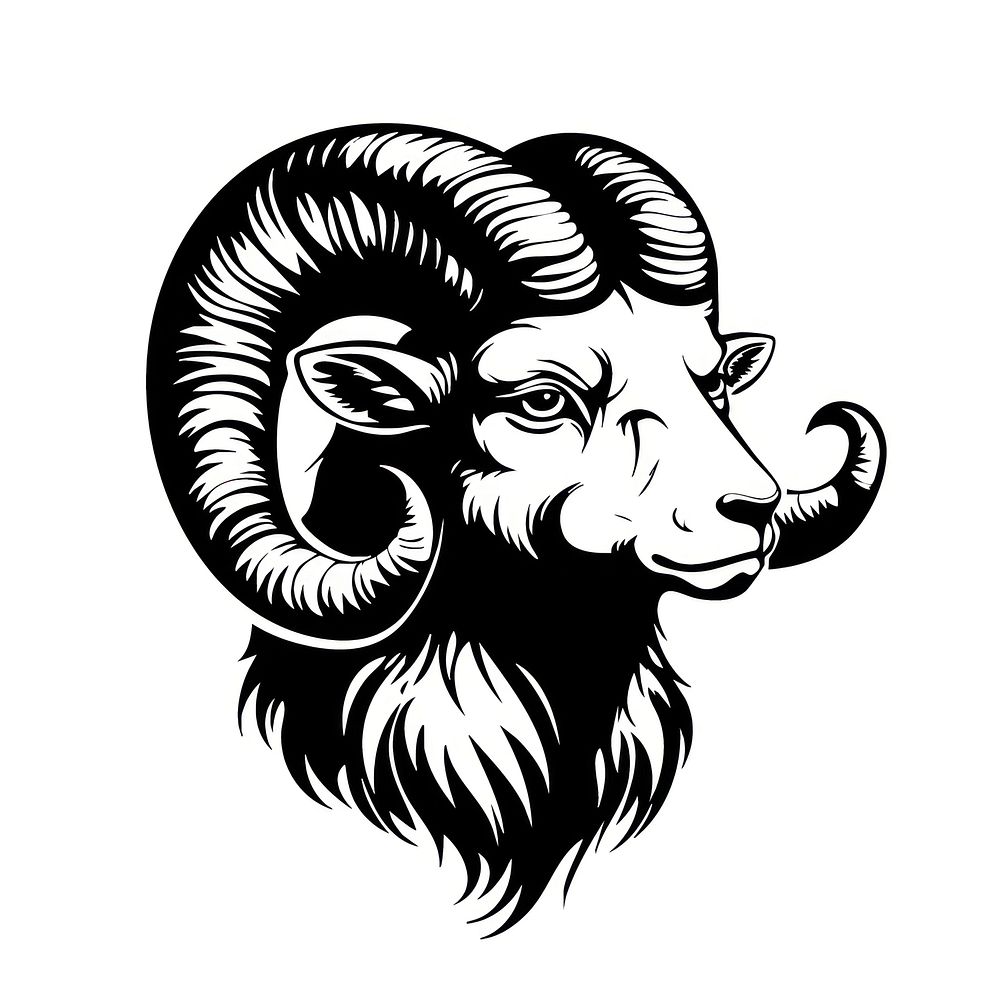Simple Ram linear illustration stencil | Free Photo Illustration - rawpixel