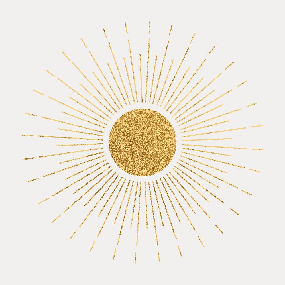 Golden sun sticker, aesthetic celestial illustration vector. Remixed by rawpixel.