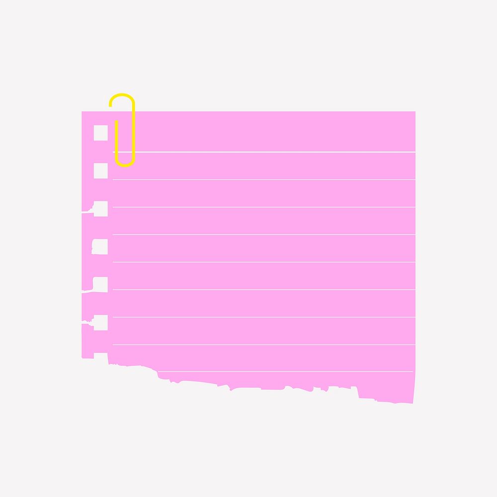 Pink notepaper with yellow clip