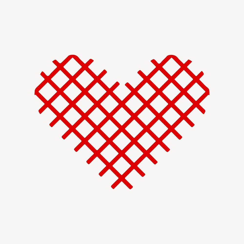 Geometric heart lattice design, Valentine's Day vector