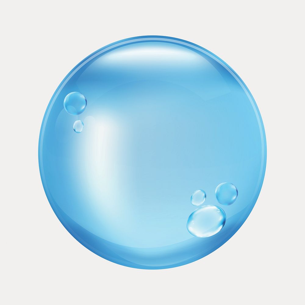 Glossy blue bubble illustration isolated on white