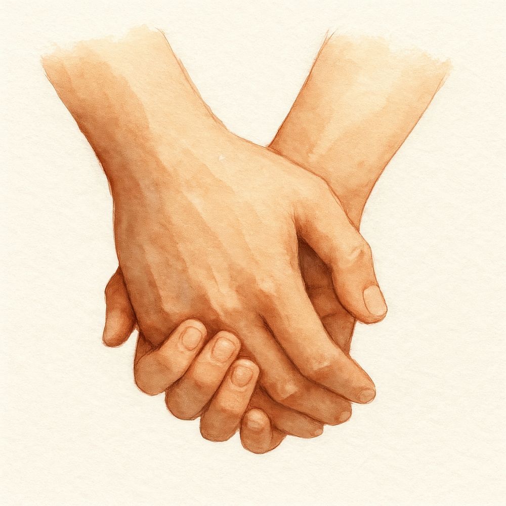 Watercolor hands expressing unity | Free Photo Illustration - rawpixel