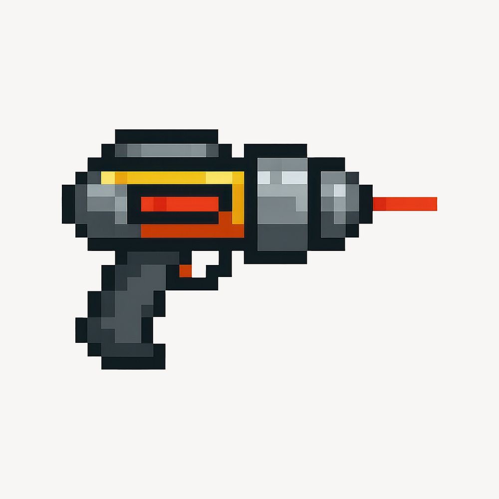 Pixelated futuristic laser gun | Free Photo Illustration - rawpixel
