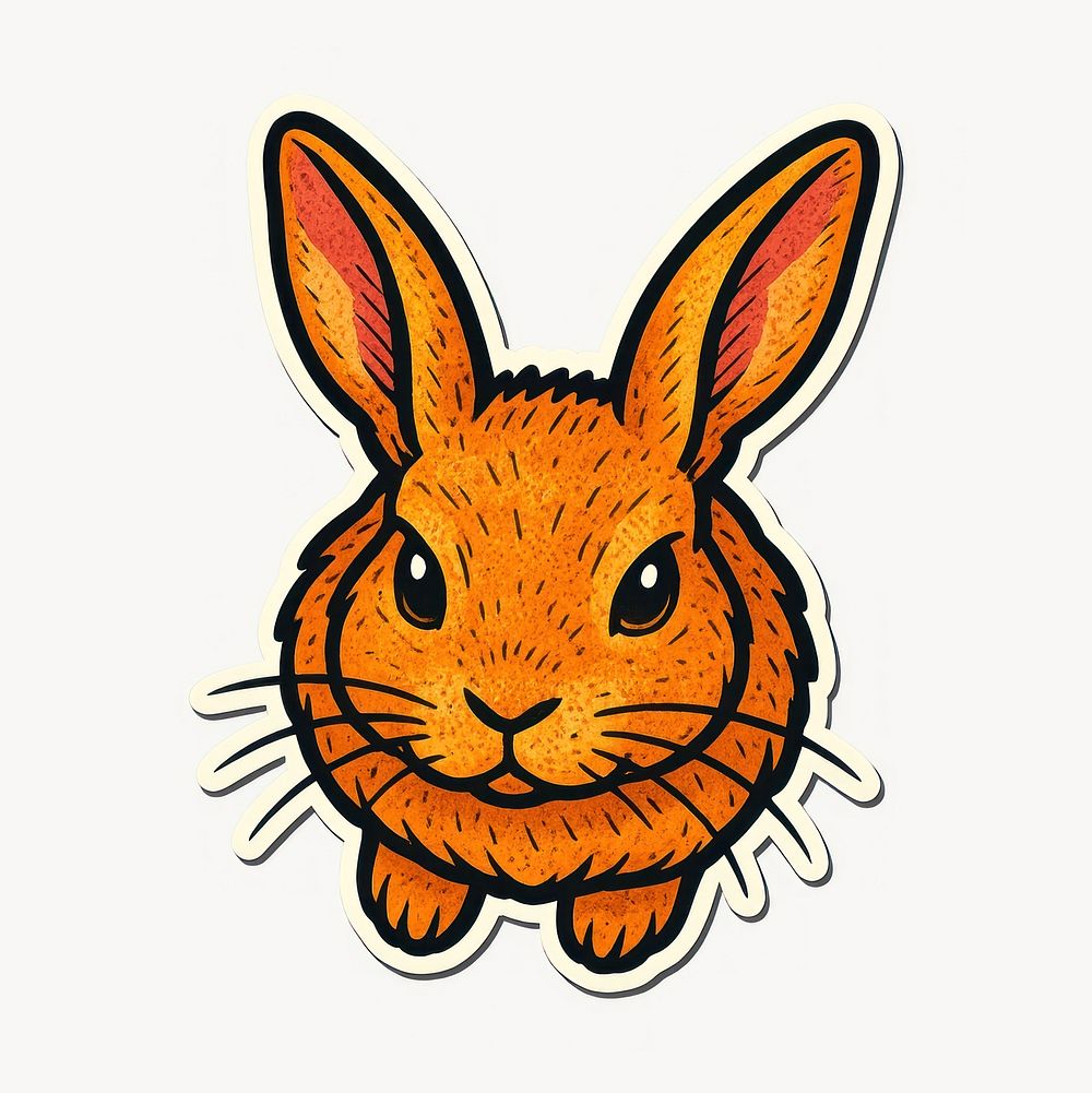 Vibrant cartoon rabbit sticker | Free Photo Illustration - rawpixel