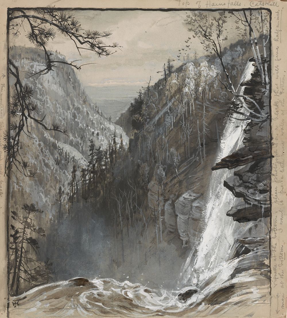 Hains i.e. Haines Falls, Catskills (1883) by Harry Fenn