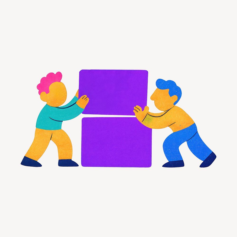Collaborative teamwork building blocks | Free Photo Illustration - rawpixel