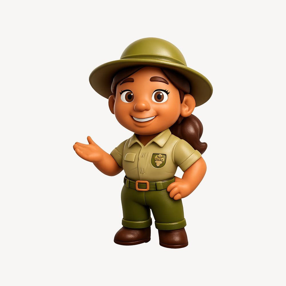 Friendly cartoon park ranger illustration | Free Photo Illustration ...