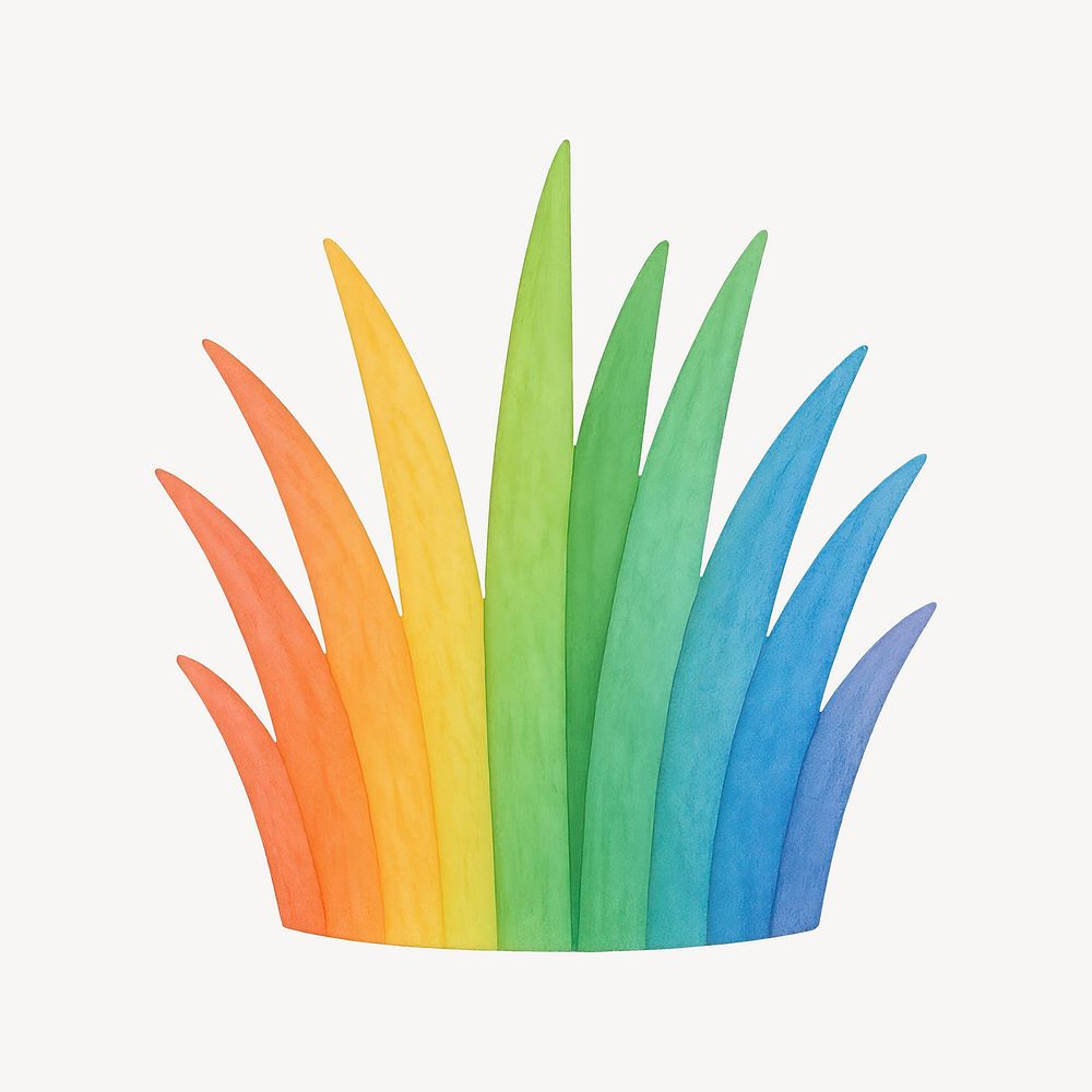 Colorful rainbow grass illustration | Free Photo Illustration - rawpixel