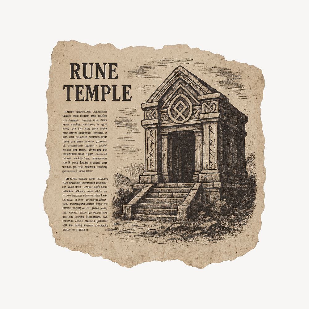 Ancient rune temple illustration | Free Photo Illustration - rawpixel