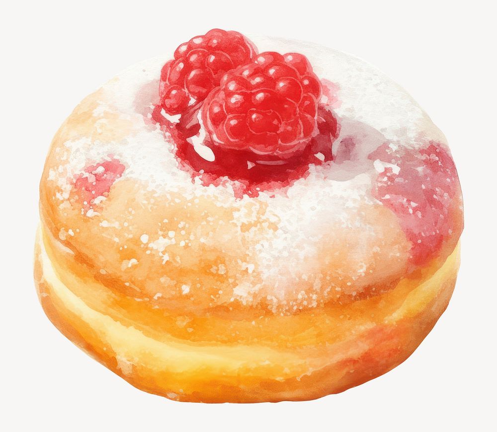 Raspberry Jelly-Filled Donut raspberry illustration | Free Vector ...