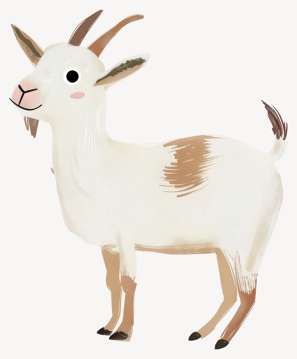 Cute kid goat illustration whimsical animal children's vector