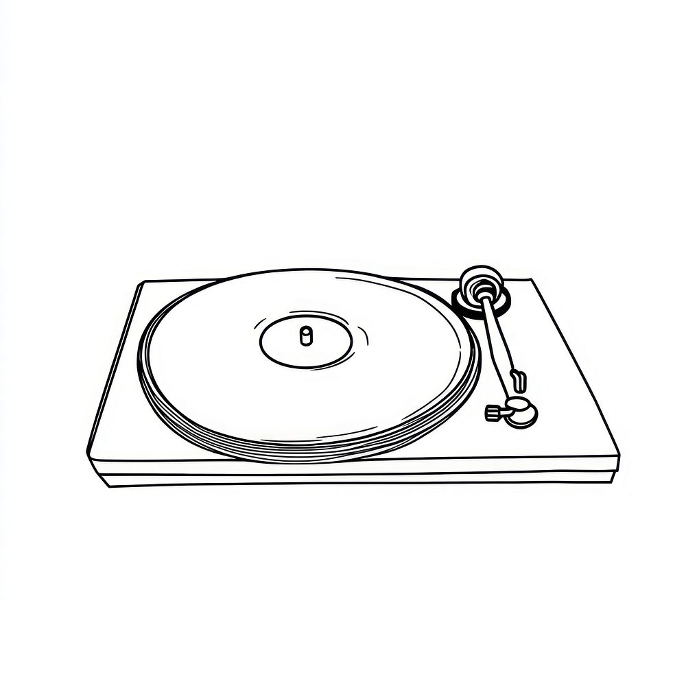 Vinyl record drawing white art. | Free Photo Illustration - rawpixel