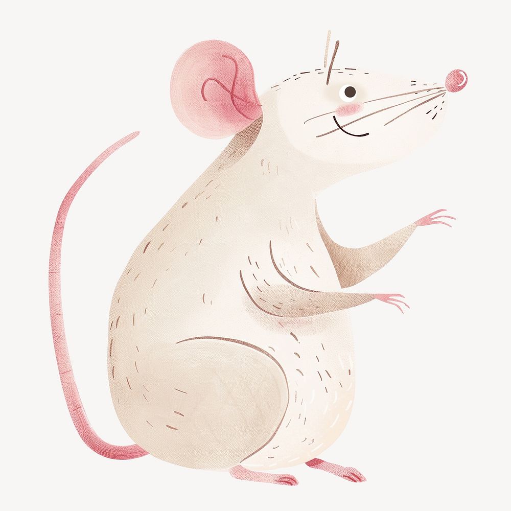 Cute white mouse animal illustration vector