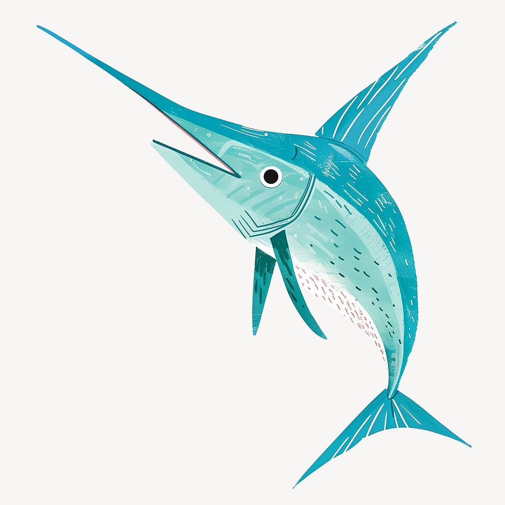 Cute marlin fish animal illustration vector