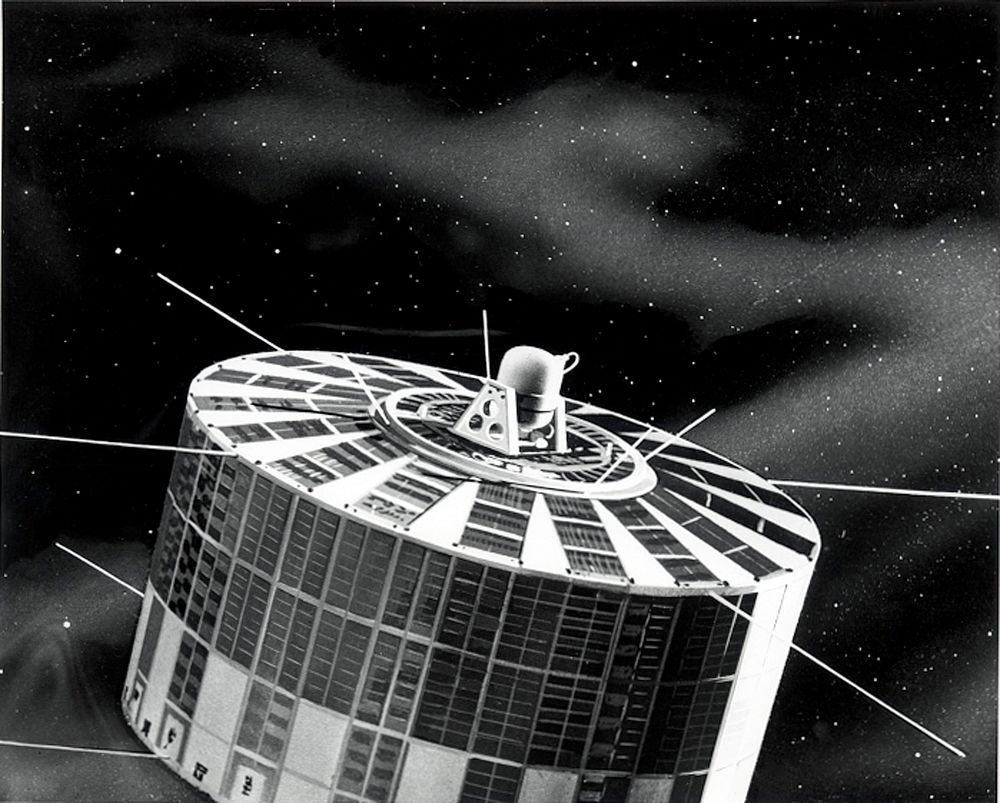 Artist's conception of the US Navy's Transit navigational satellite. Original public domain image from Flickr