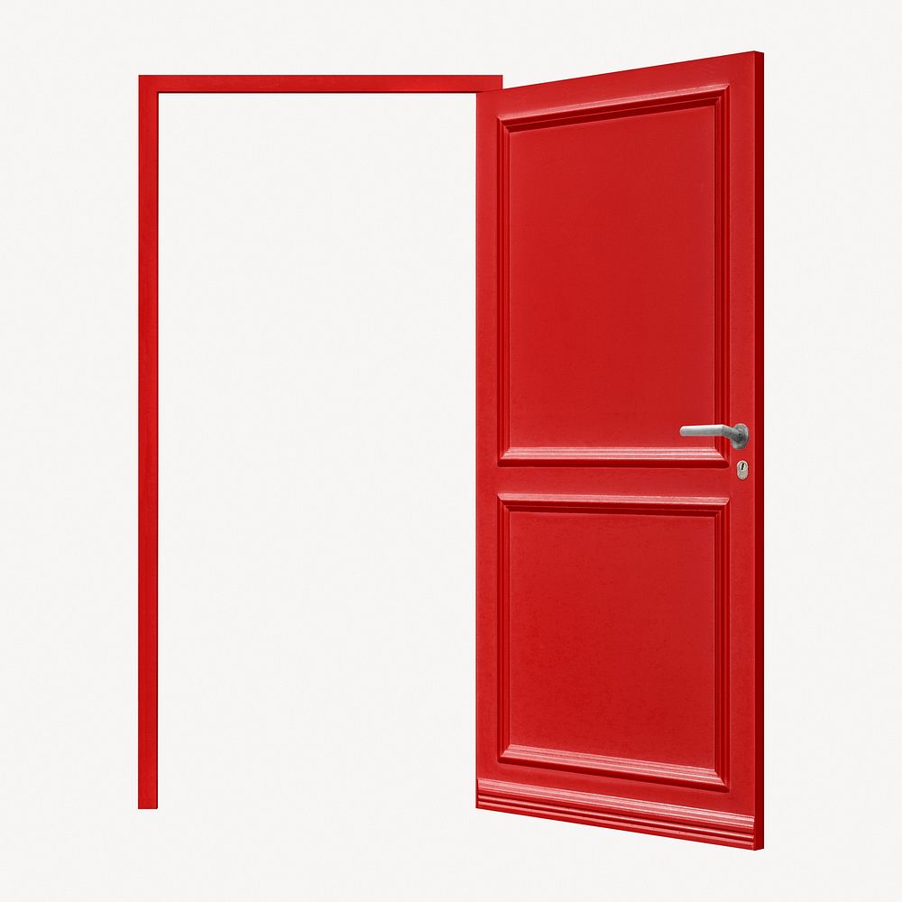 Open panel door sticker, modern architecture collage element psd