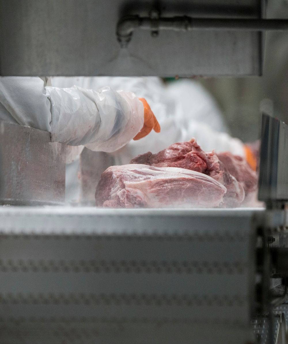 U.S. Secretary of Agriculture Sonny Perdue takes part in a working lunch and discussions with Clemens Pork Processing Plant…