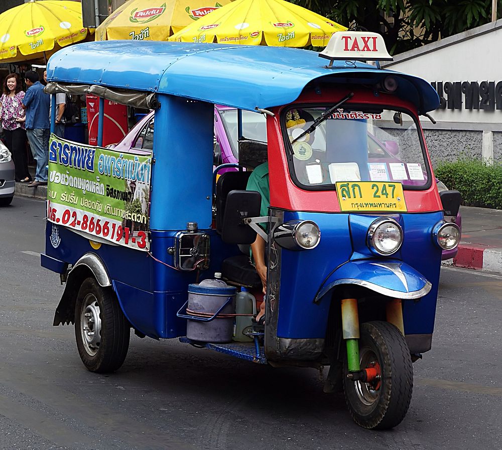 Auto rickshaws are a common means of public transportation in many countries in the world.