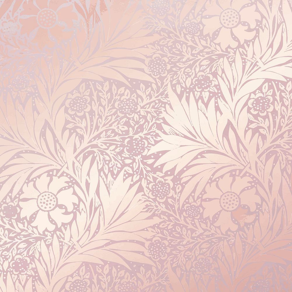 Pink pattern background, vintage flower design vector