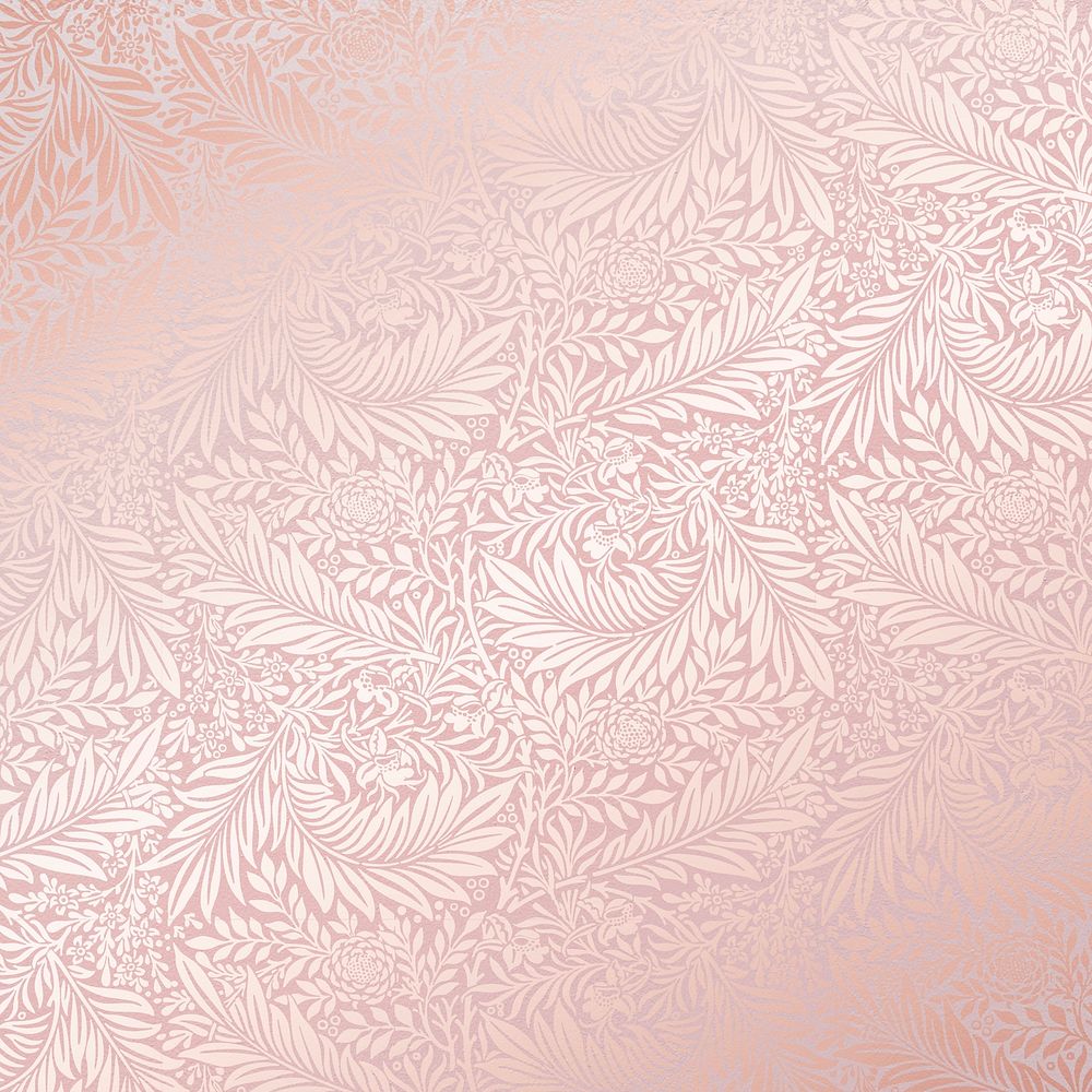 Aesthetic botanical background, pink vintage pattern design, remix from artwork by William Morris