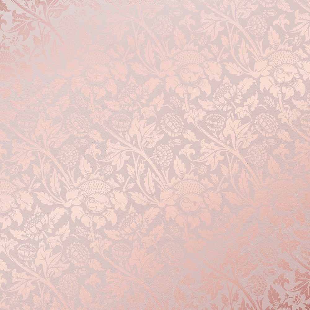 Aesthetic floral background, pink vintage pattern design vector