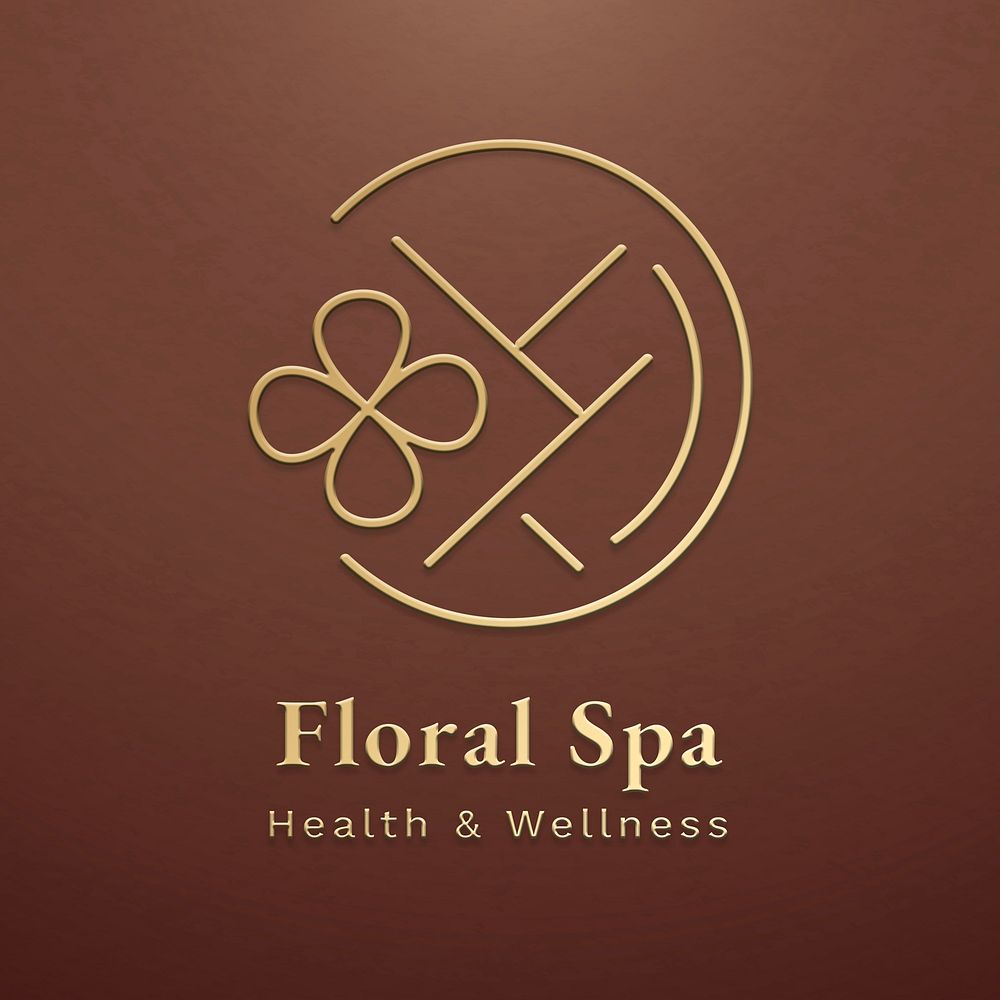 Editable spa logo template psd for health and wellness