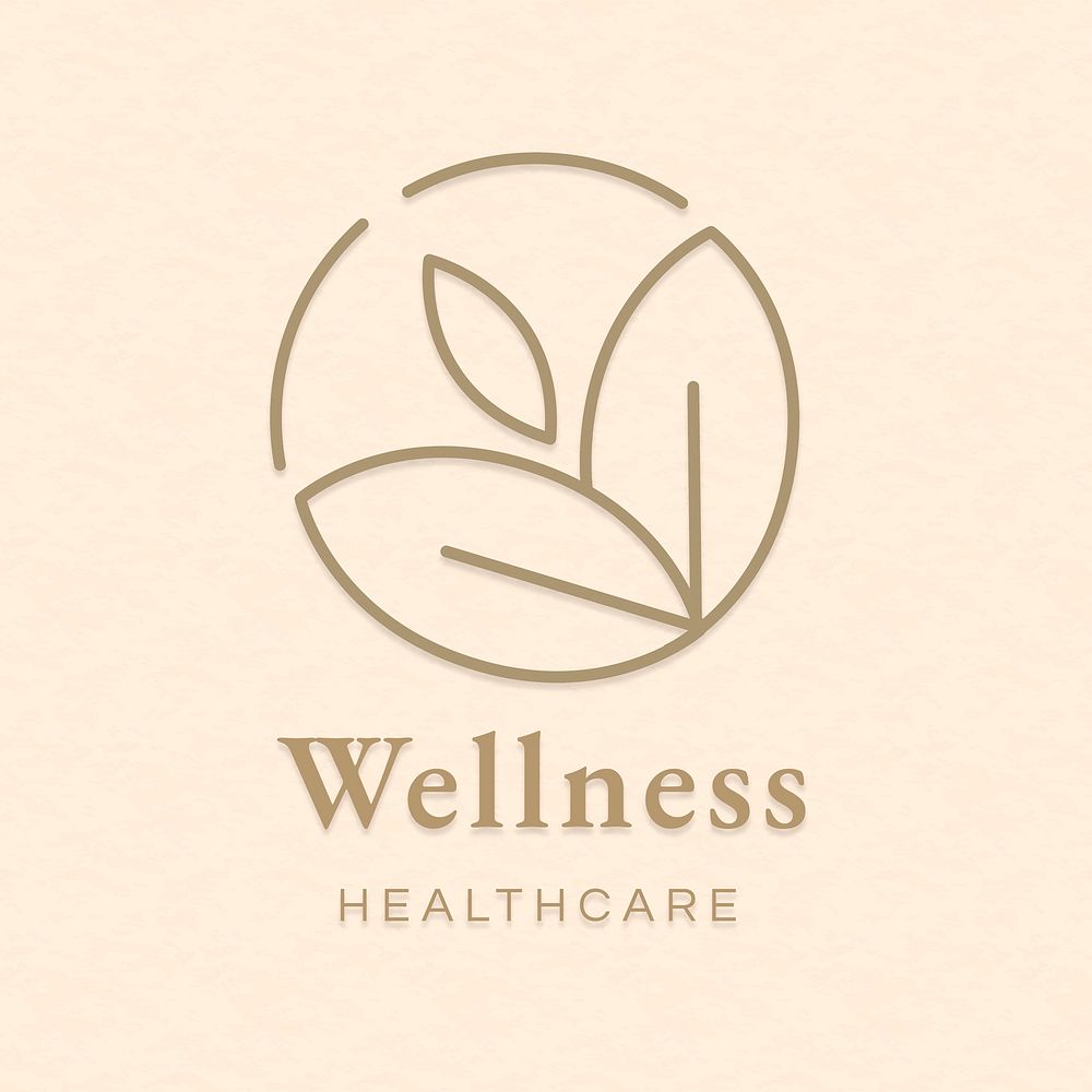 Editable wellness logo template psd