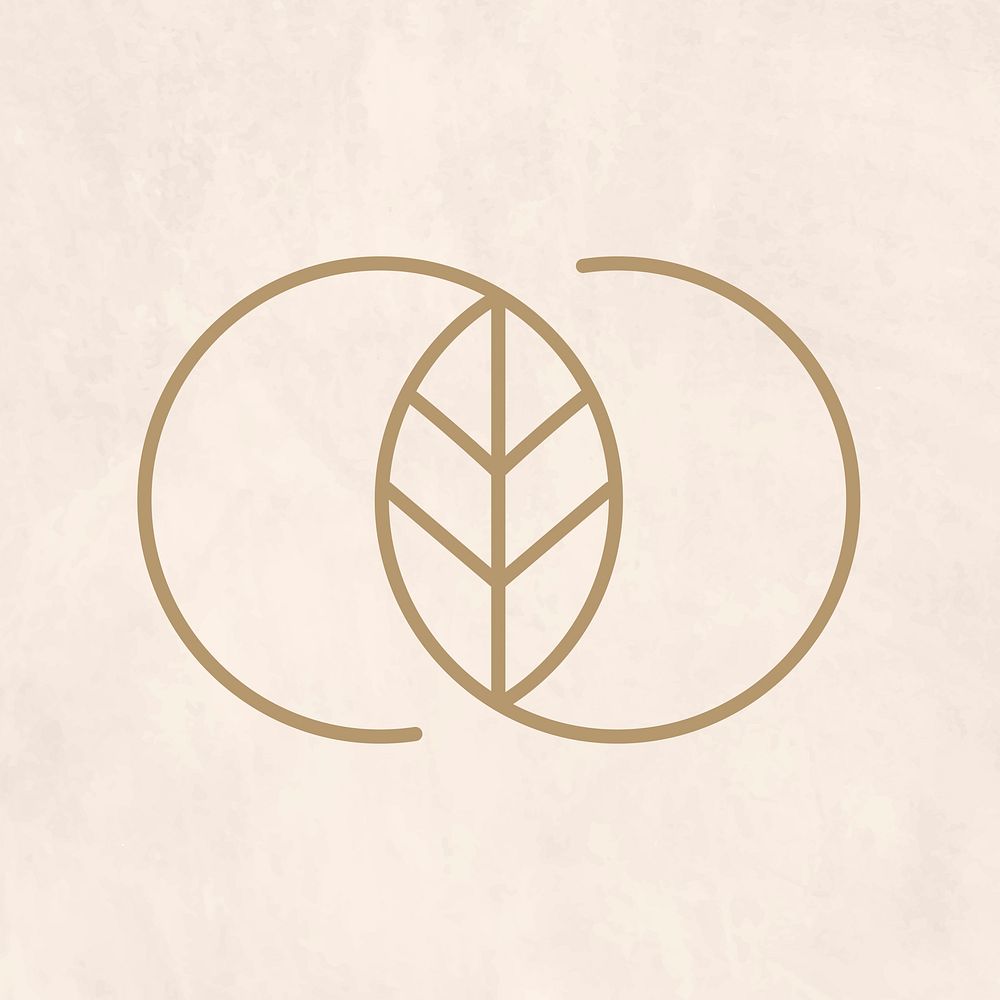 Minimal botanical psd logo for health and wellness